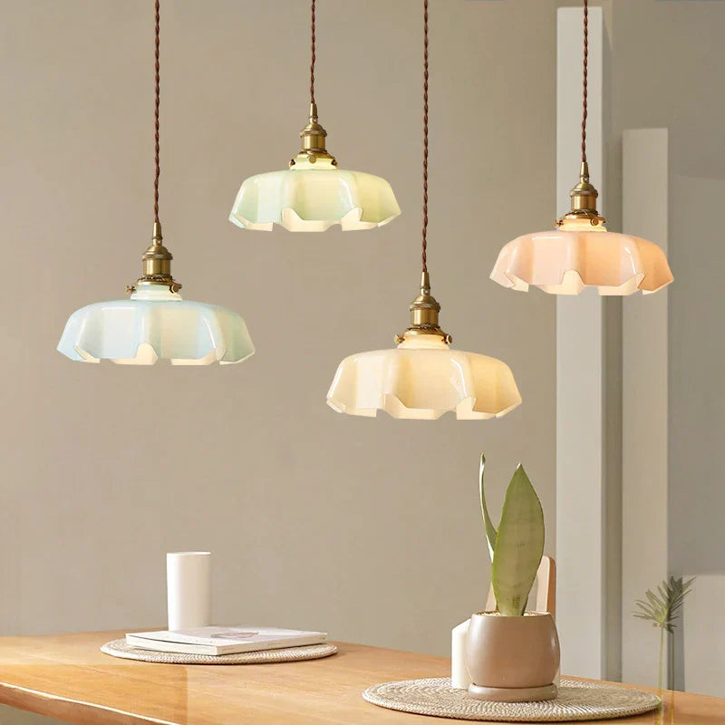Lampe suspendue en laiton et verre, Vintage, Style français, pour cuisine, salon, Table à manger