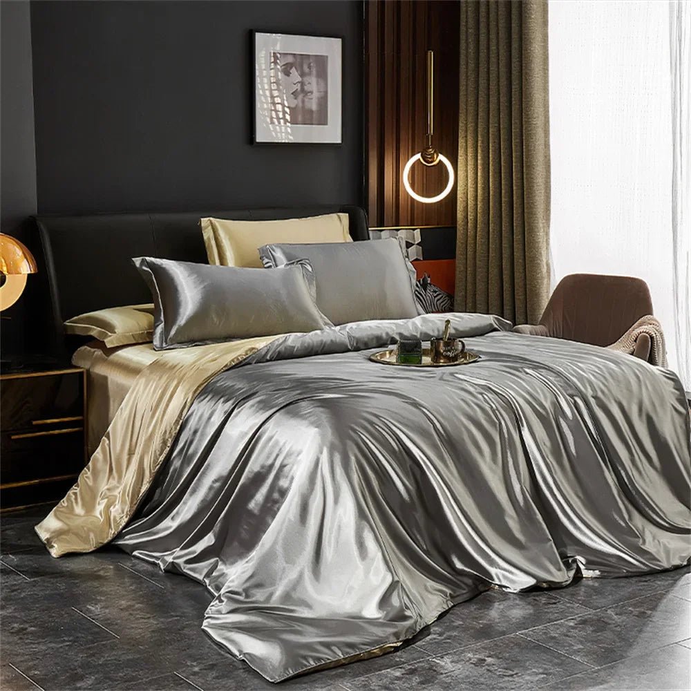 Parure de lit SilkLuxe au toucher ultra doux et élégant.