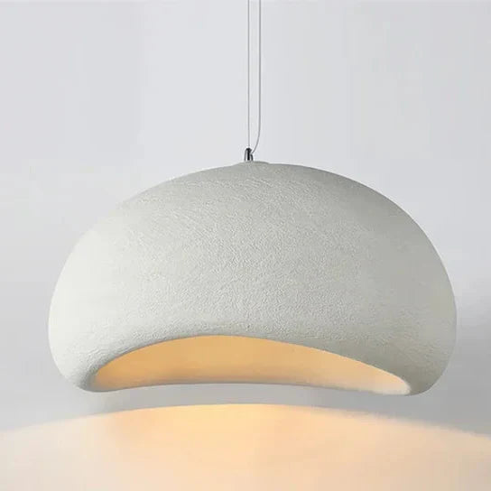 Lampe suspendue minimaliste avec texture naturelle et lumière d'ambiance chaleureuse pour salle à manger et salon | Sansotis