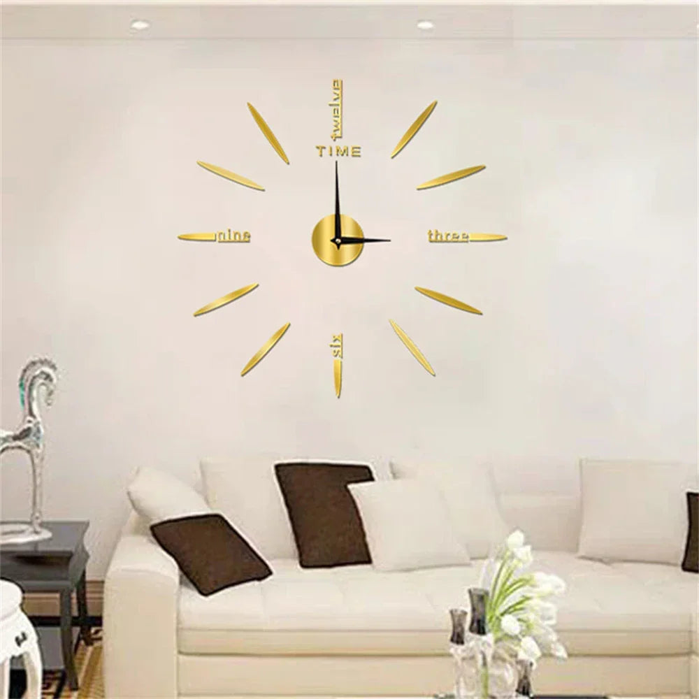 Nouvelle grande horloge murale en acrylique de style unique