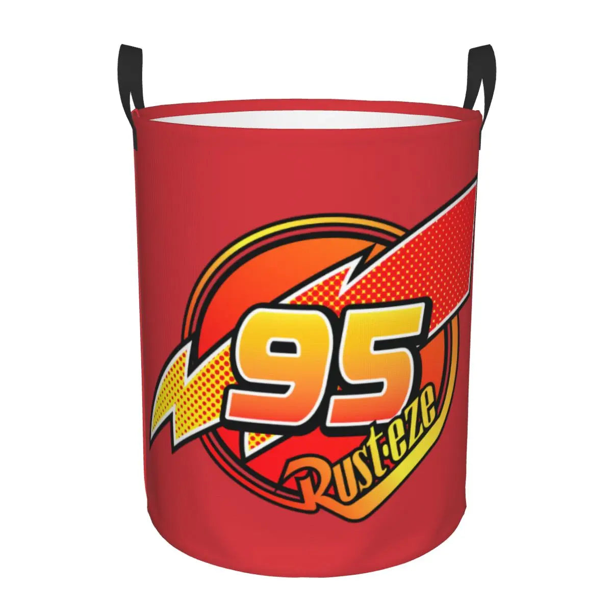 Panier à linge pliable Cars Lightning McQueen pour enfants, grande capacité en polyester avec poignées (S 34x42 cm, M 40x50 cm)