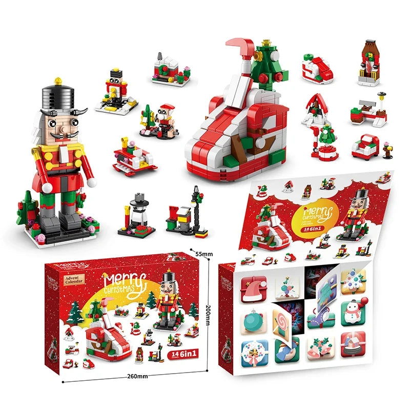 Blocs de construction de Noël Calendrier de l'Avent Kit de bricolage pour enfants