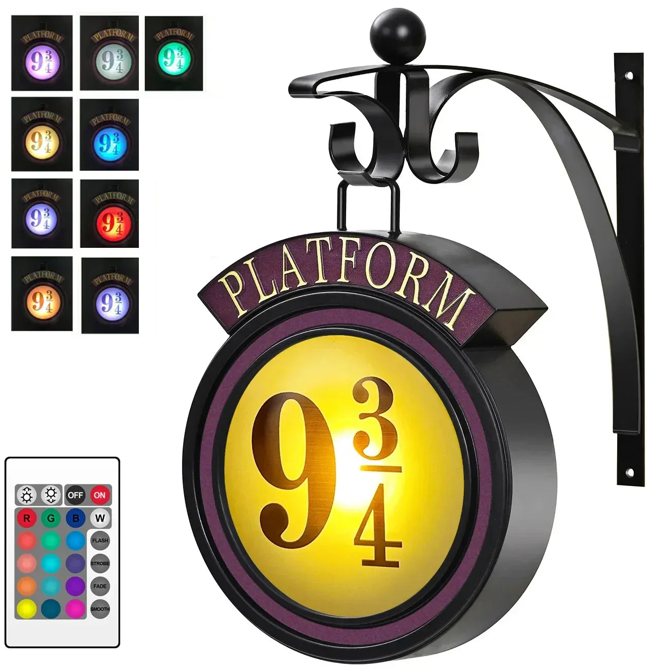 Harry Potter 9 3/4 Figurine Lampe de chevet LED Appliques murales magiques Plate-forme Poudlard Lampe 3D Décoration de chambre de Harry Cadeau d'anniversaire pour enfants
