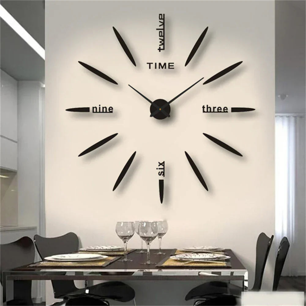 Nouvelle grande horloge murale en acrylique de style unique