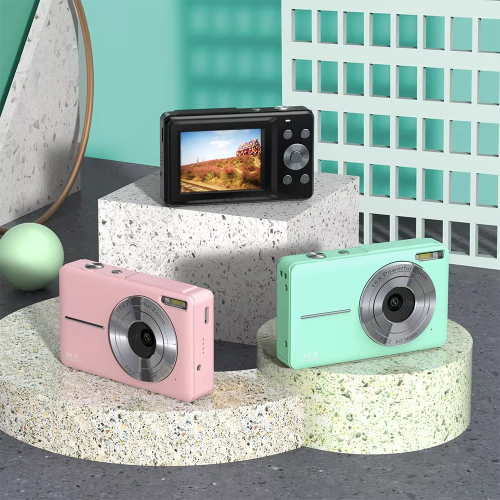 Scanto | Appareil photo numérique haute résolution pour enfants - 1080P HD, 44MP avec zoom 16X