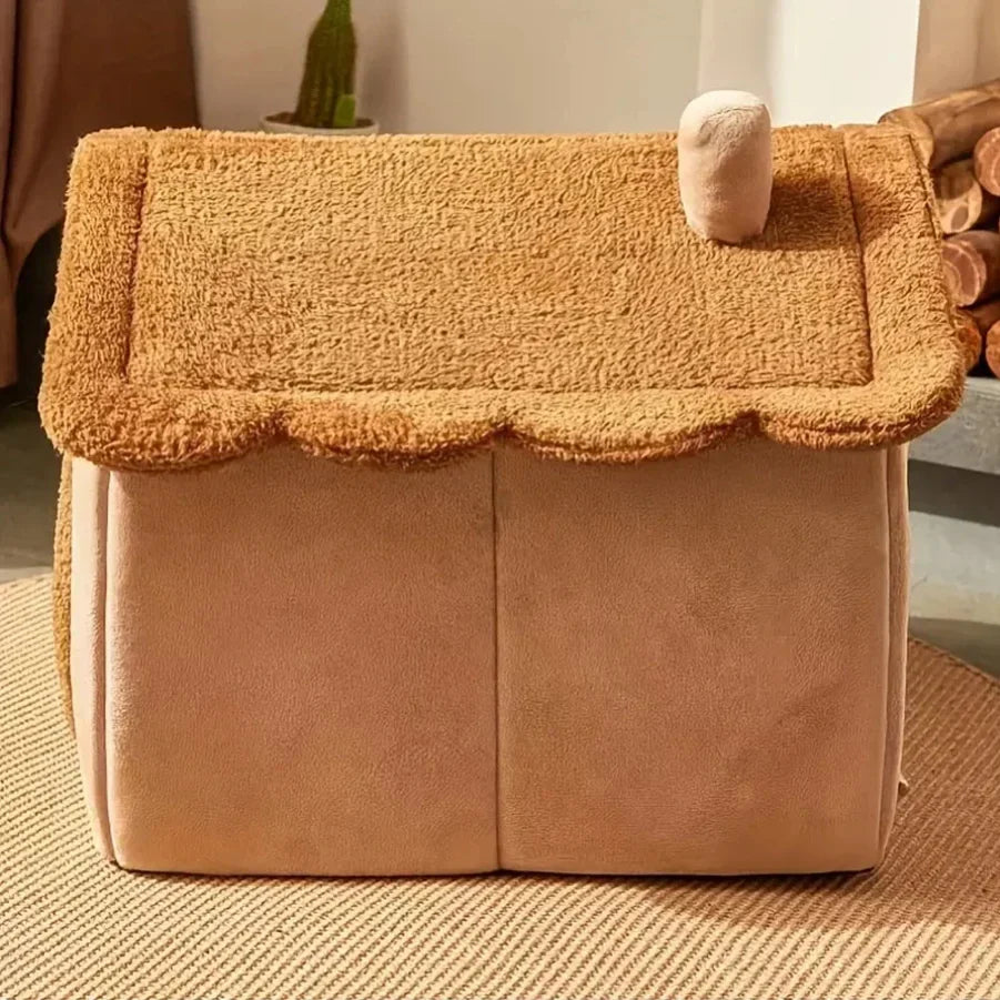 SnugCube Maison pour chat pliable – niche pour chien en peluche lavable
