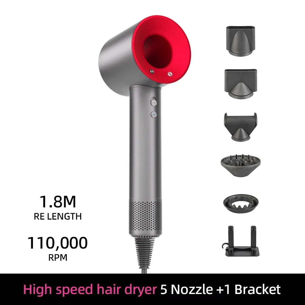 Sèche-cheveux ionique | 200 millions d'ions négatifs | Contrôle intelligent de la température | 110 000 tr/min