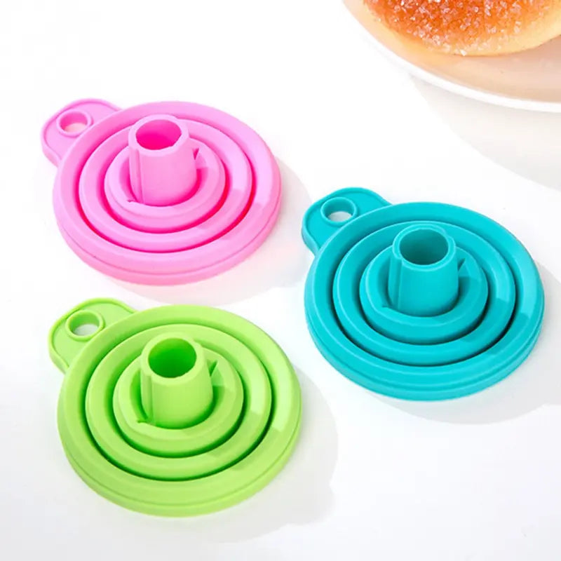 Entonnoir télescopique domestique, outil de cuisine, Mini entonnoir pliant résistant aux hautes températures, 4 couleurs disponibles