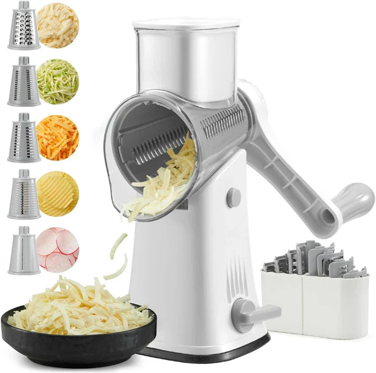 Râpe à fromage 5-en-1 avec mandoline et coupe-légumes multifonctionnelle