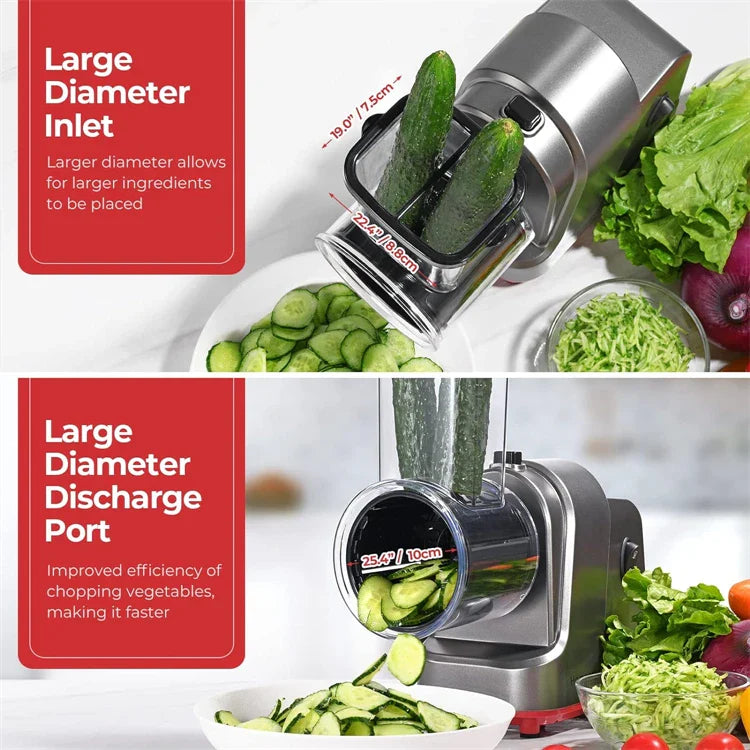 Râpeur électrique 5 en 1 avec fonction automatique pour légumes et fromage
