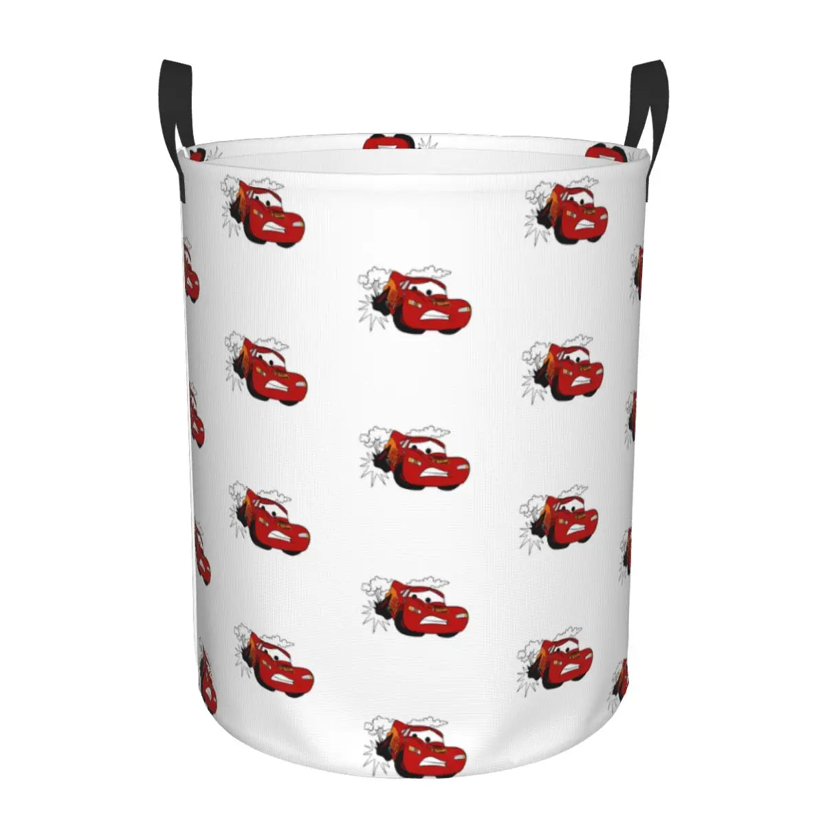 Panier à linge pliable Cars Lightning McQueen pour enfants, grande capacité en polyester avec poignées (S 34x42 cm, M 40x50 cm)