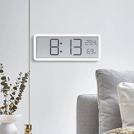 Horloge numérique avec écran LED – Température et température – Design moderne – Blanc et noir | Sansotis