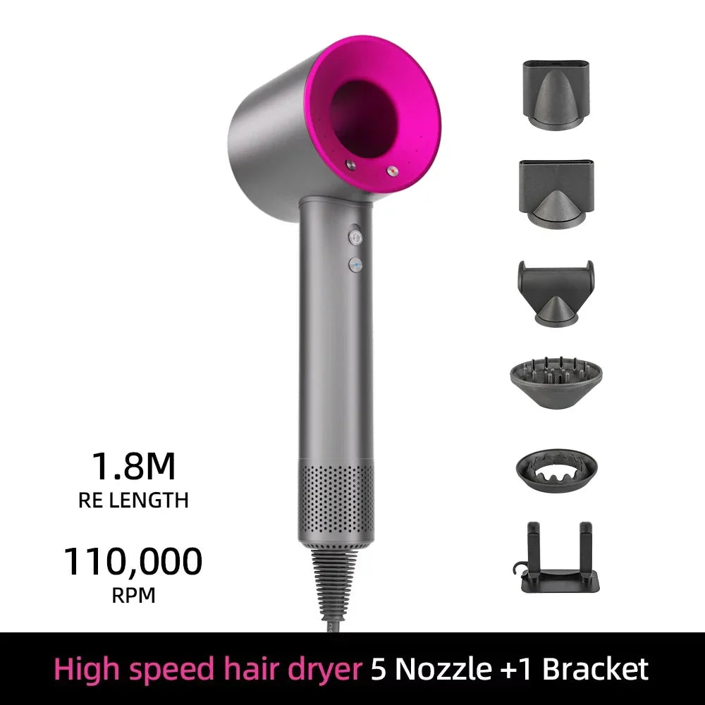 Sèche-cheveux ionique | 200 millions d'ions négatifs | Contrôle intelligent de la température | 110 000 tr/min