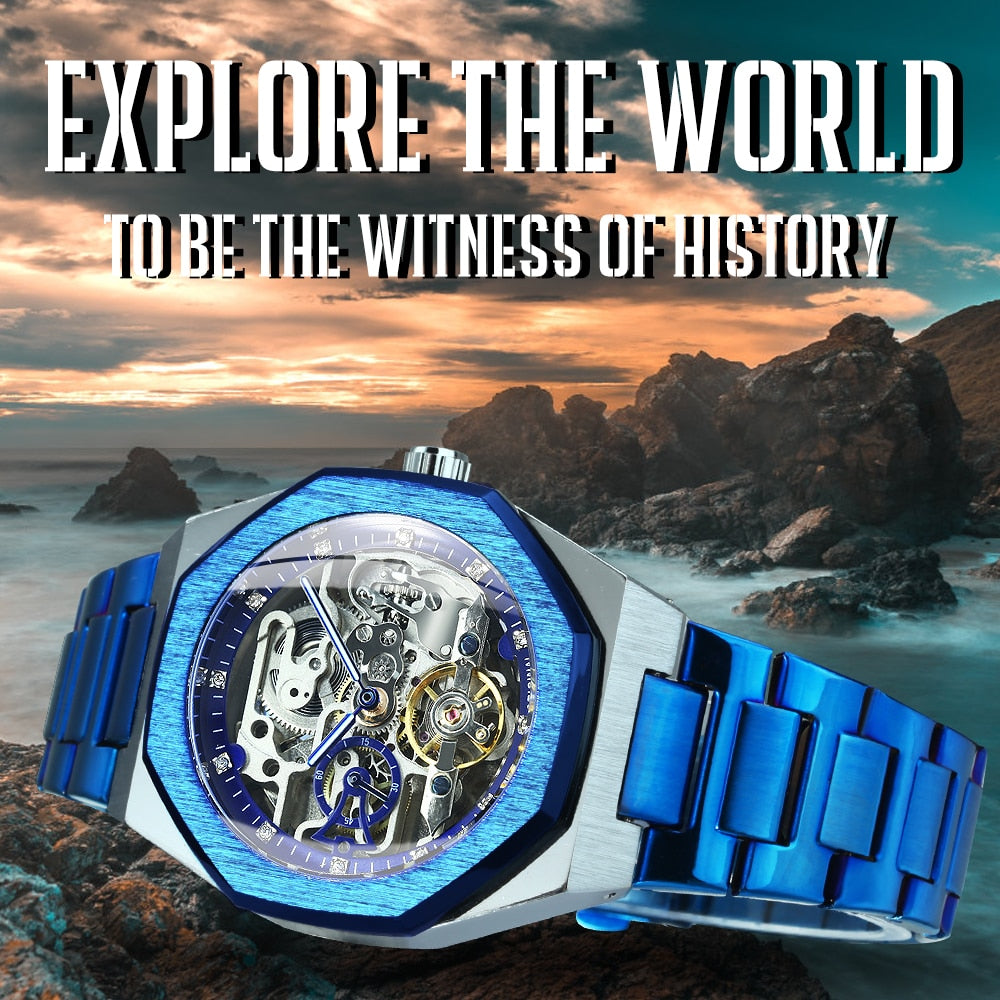 Montre mécanique Royale Skeleton pour hommes