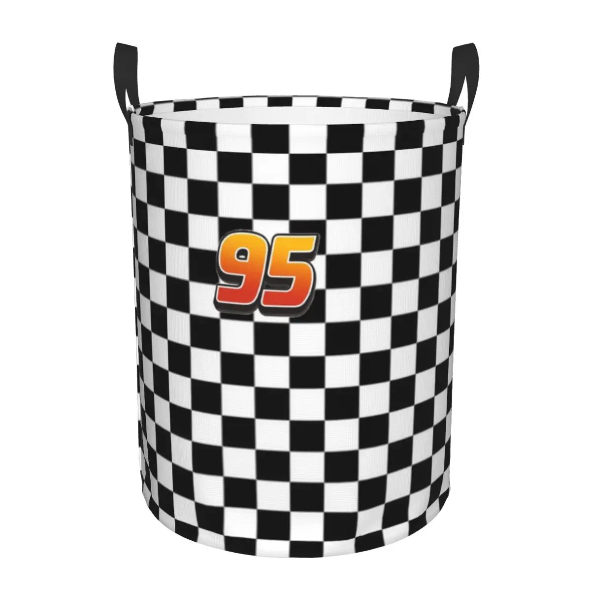 Panier à linge pliable Cars Lightning McQueen pour enfants, grande capacité en polyester avec poignées (S 34x42 cm, M 40x50 cm)