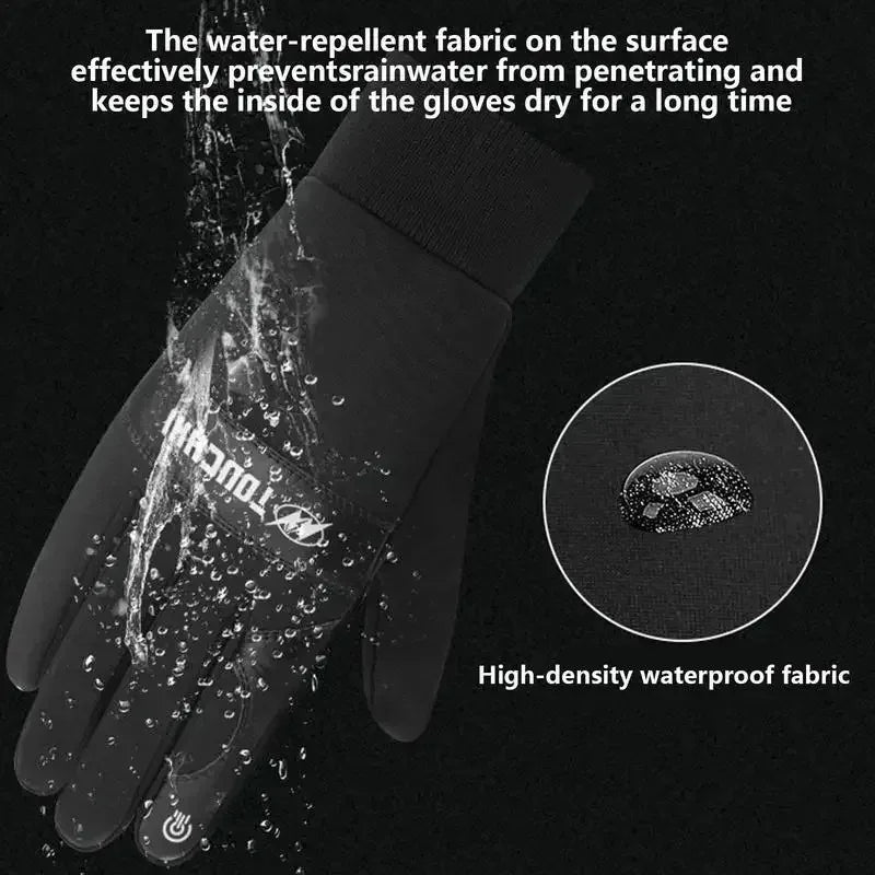 Gants chauffants USB ThermaGlide étanches avec doublure polaire, compatibles écrans tactiles — pour ski, moto et plein air (M, L, XL)