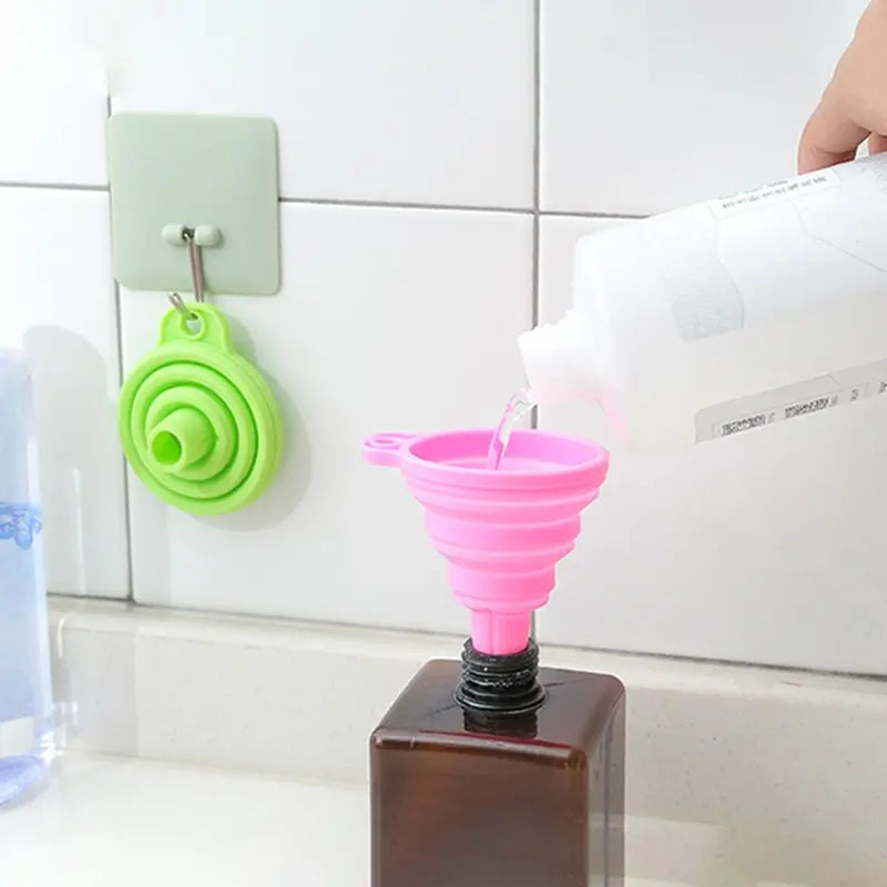 Entonnoir télescopique domestique, outil de cuisine, Mini entonnoir pliant résistant aux hautes températures, 4 couleurs disponibles