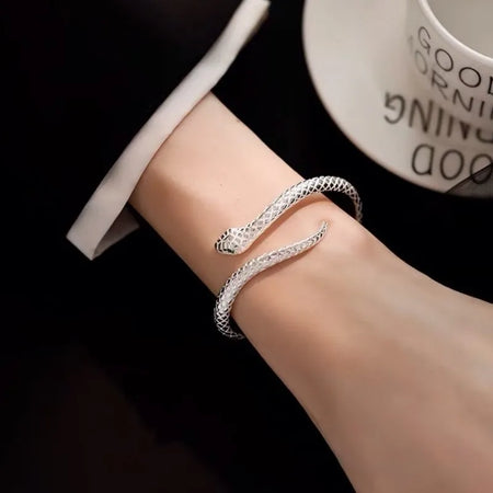 Bracelet Femme Ouvert Ajustable Serpent