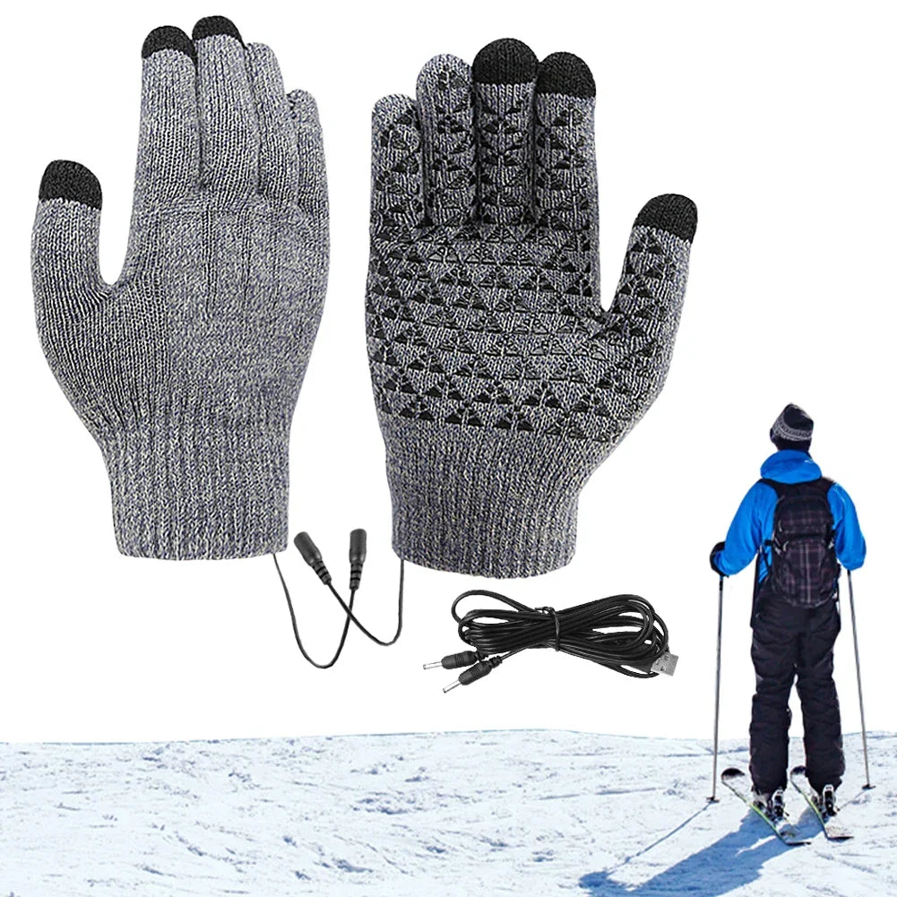 Gants chauffants FROSTIQ, charge USB, écran tactile 3 doigts, paume antidérapante, poignets élastiques pour vélo et extérieur