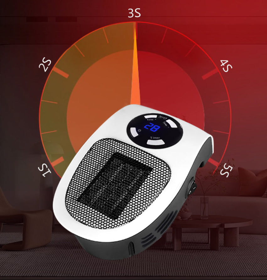 Chauffage d'appoint compact et silencieux — radiateur électrique efficace 90-260 V, 50 000 h, pour salon, bureau et chambre