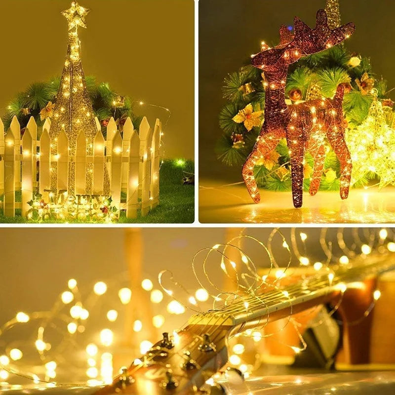 Guirlande lumineuse LED LumiCord | USB et télécommande | 8 modes | Blanc chaud | IP65 étanche | Fil de cuivre | 5 à 30 m
