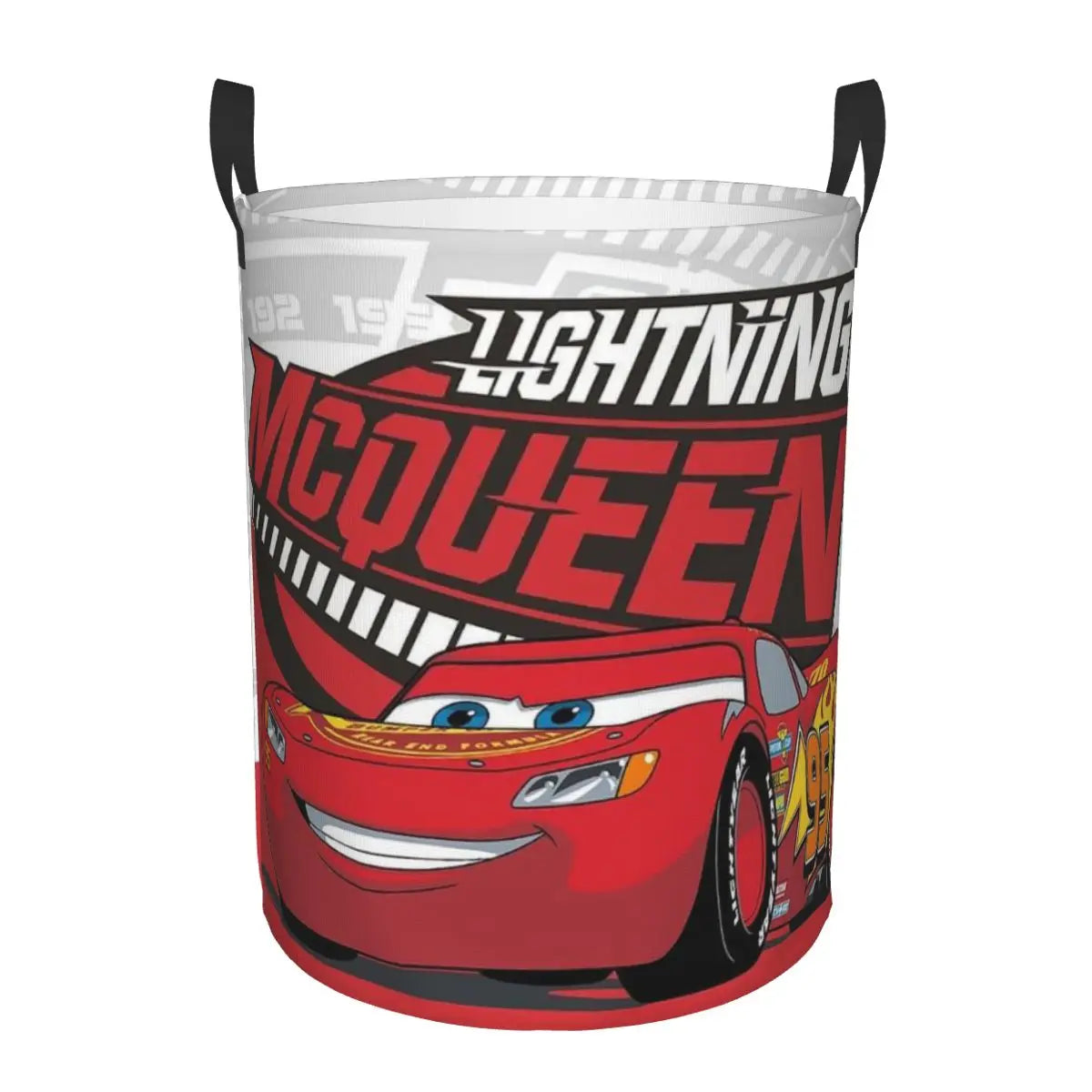 Panier à linge pliable Cars Lightning McQueen pour enfants, grande capacité en polyester avec poignées (S 34x42 cm, M 40x50 cm)