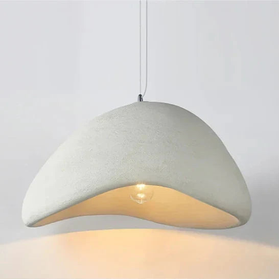 Lampe suspendue minimaliste avec texture naturelle et lumière d'ambiance chaleureuse pour salle à manger et salon | Sansotis
