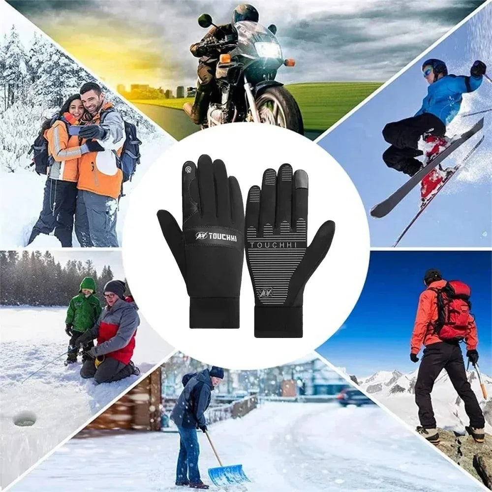 Gants chauffants USB ThermaGlide étanches avec doublure polaire, compatibles écrans tactiles — pour ski, moto et plein air (M, L, XL)