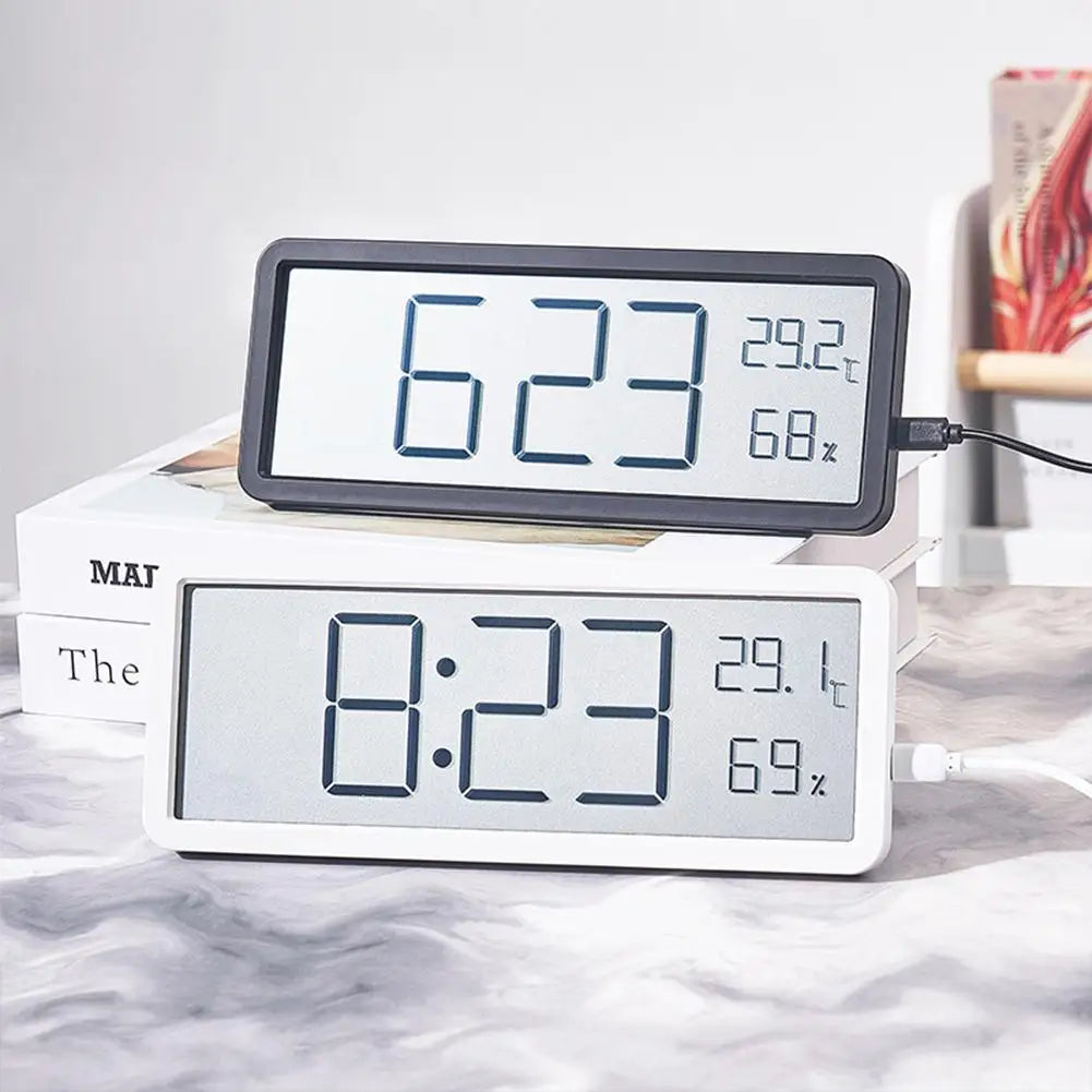 Horloge numérique avec écran LED – Température et température – Design moderne – Blanc et noir | Sansotis