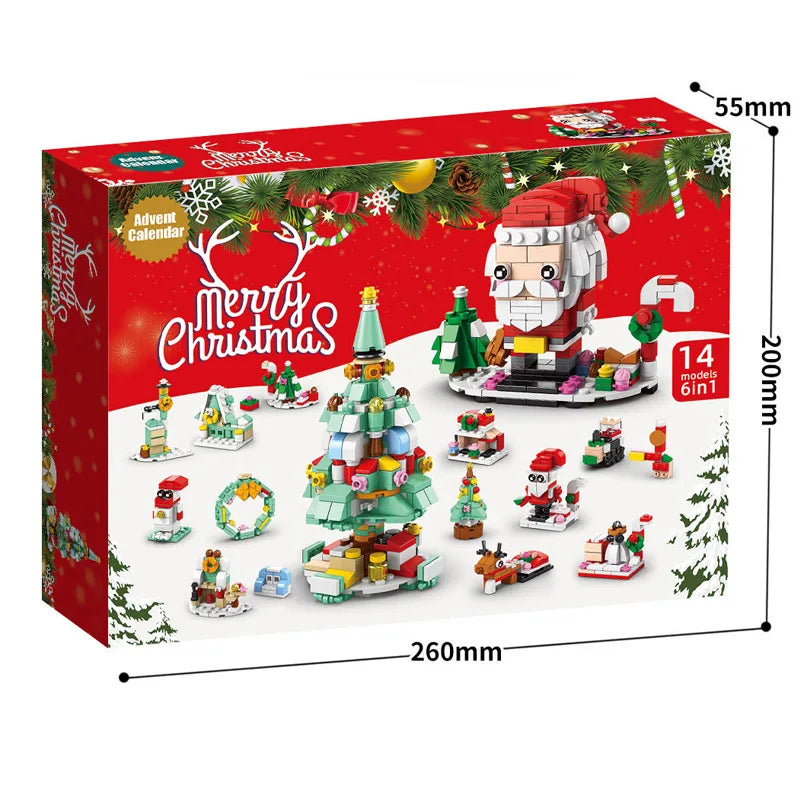 Blocs de construction de Noël Calendrier de l'Avent Kit de bricolage pour enfants