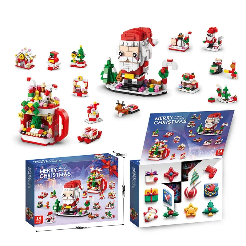 Blocs de construction de Noël Calendrier de l'Avent Kit de bricolage pour enfants