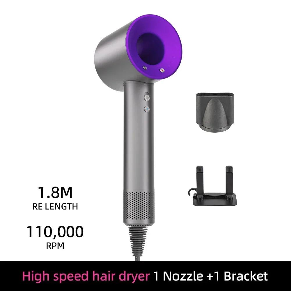 Sèche-cheveux ionique | 200 millions d'ions négatifs | Contrôle intelligent de la température | 110 000 tr/min