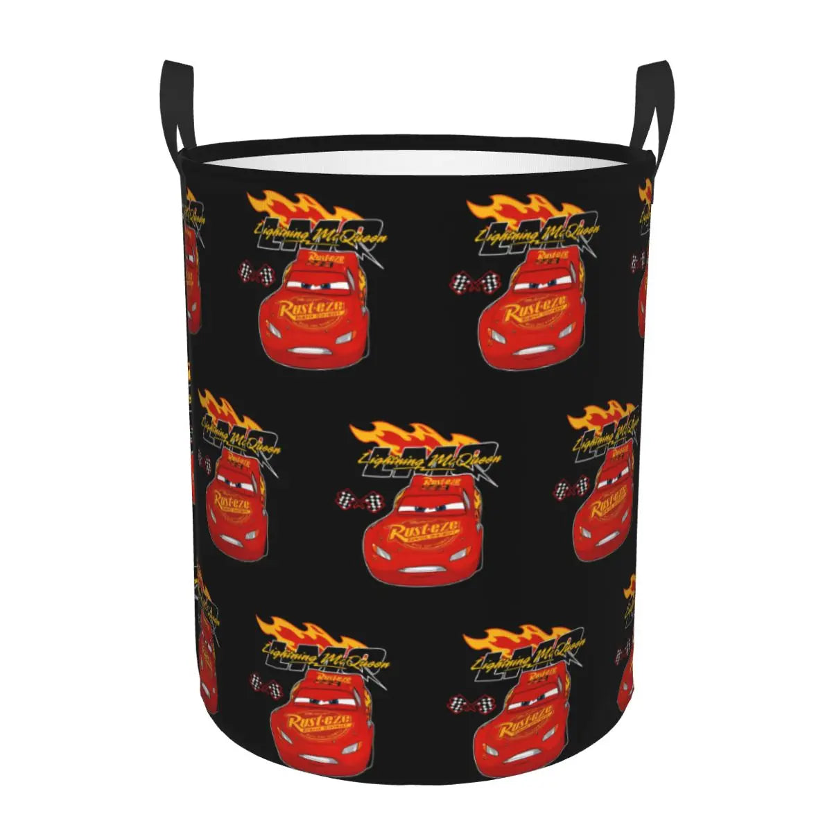 Panier à linge pliable Cars Lightning McQueen pour enfants, grande capacité en polyester avec poignées (S 34x42 cm, M 40x50 cm)
