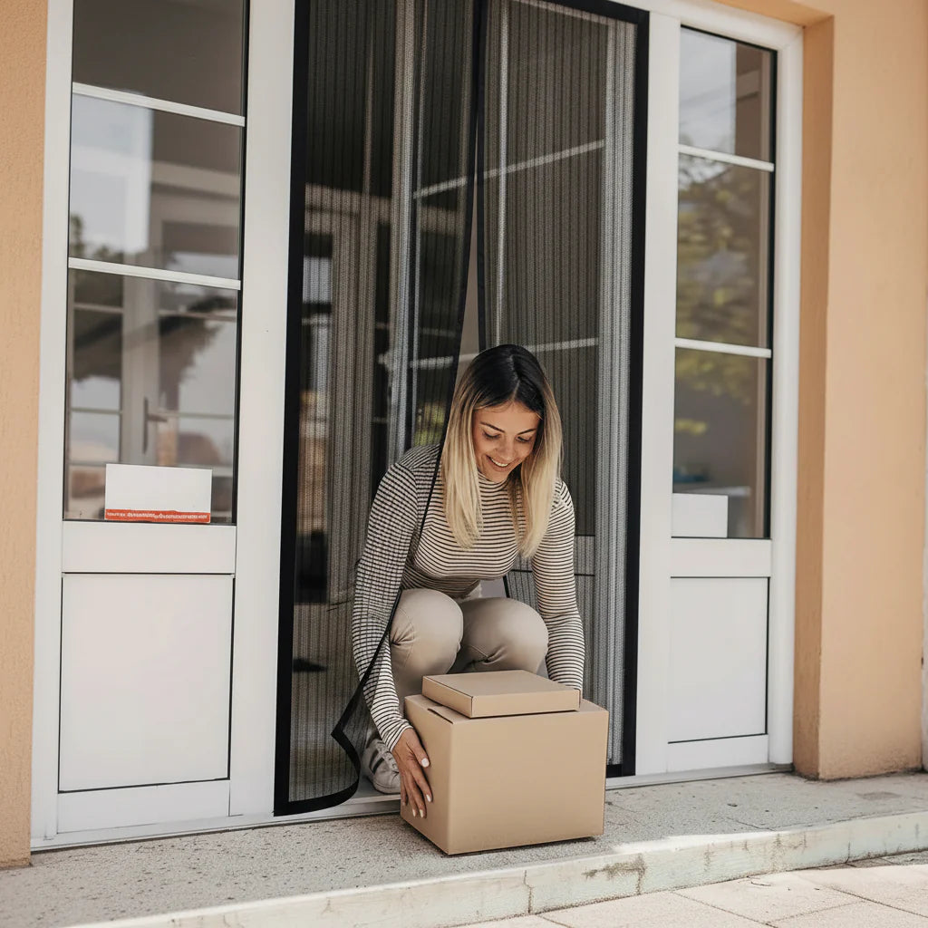 BUGBLOCK – Rideau moustiquaire magnétique pour porte à mains libres