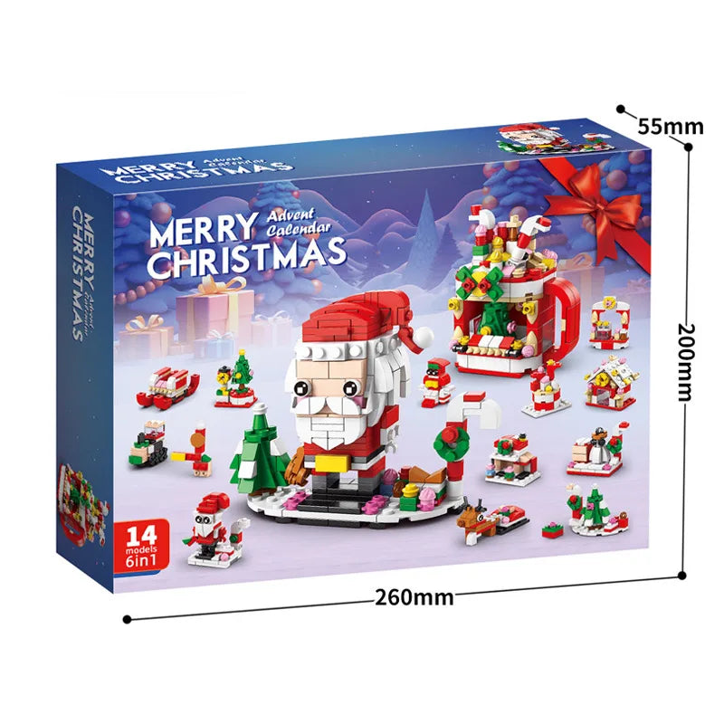 Blocs de construction de Noël Calendrier de l'Avent Kit de bricolage pour enfants