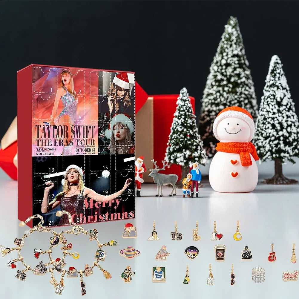 Calendrier de l'Avent pour bracelets inspirés de Taylor Swift, cadeau 24 jours 2025 – Surprise de vacances parfaite!