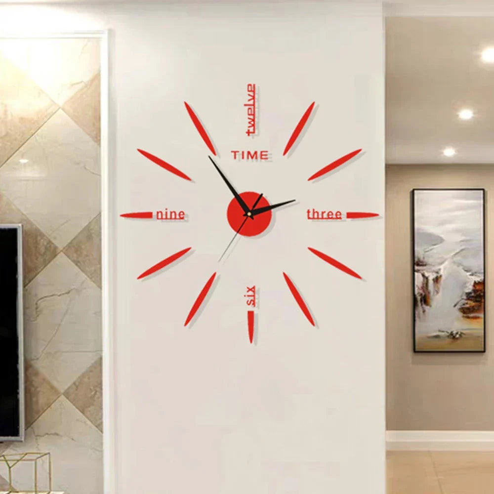 Nouvelle grande horloge murale en acrylique de style unique