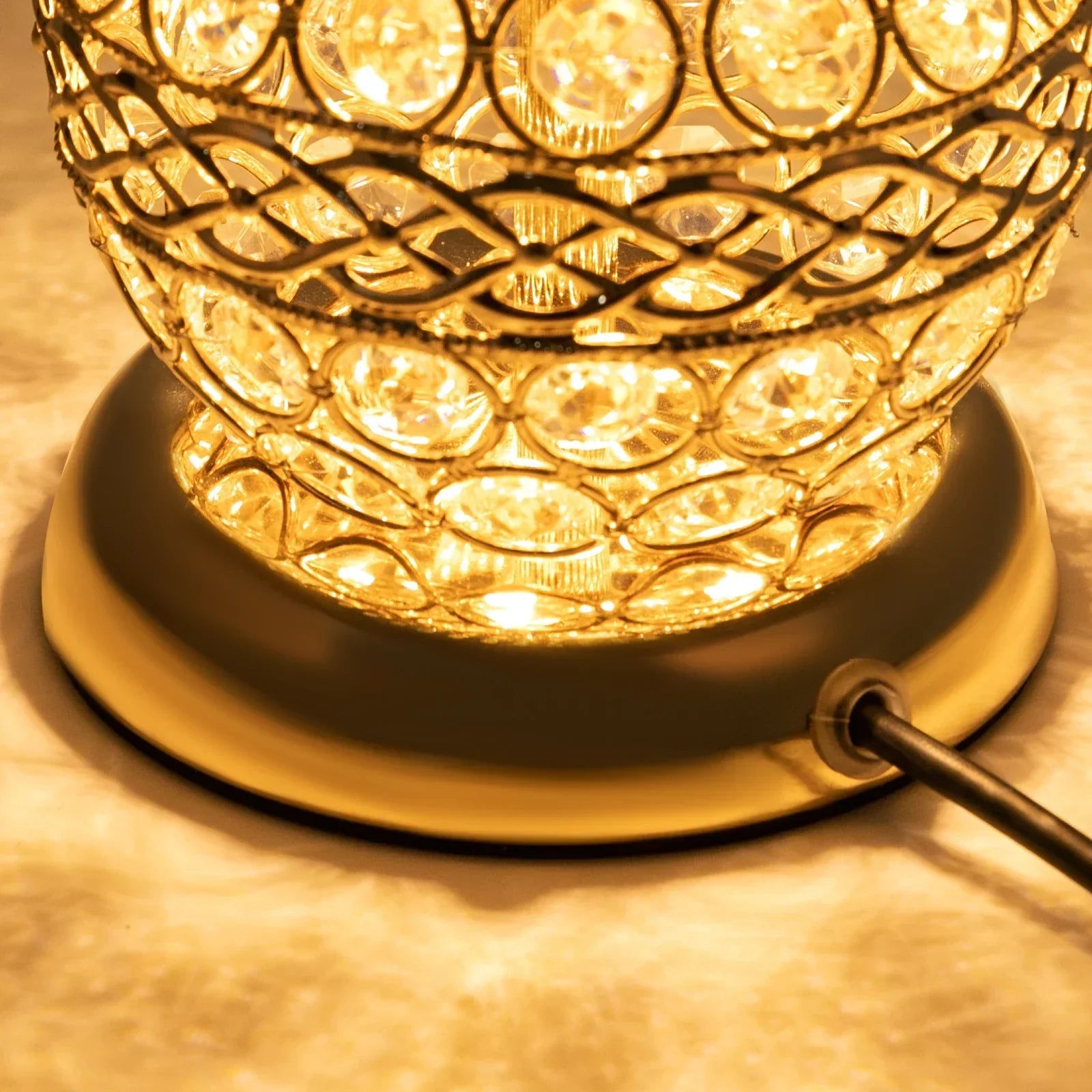Lampe de table de chevet décorative de luxe en cristal moderne