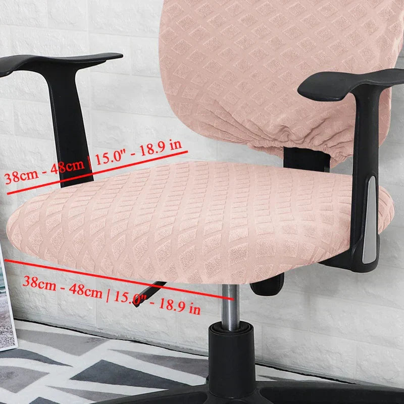 Scanto | Housse de chaise de bureau extensible en élasthanne/nylon, jacquard et polaire, maille d'ananas et protection élastique