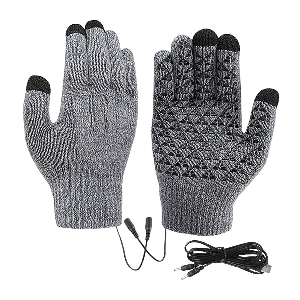 Gants chauffants FROSTIQ, charge USB, écran tactile 3 doigts, paume antidérapante, poignets élastiques pour vélo et extérieur