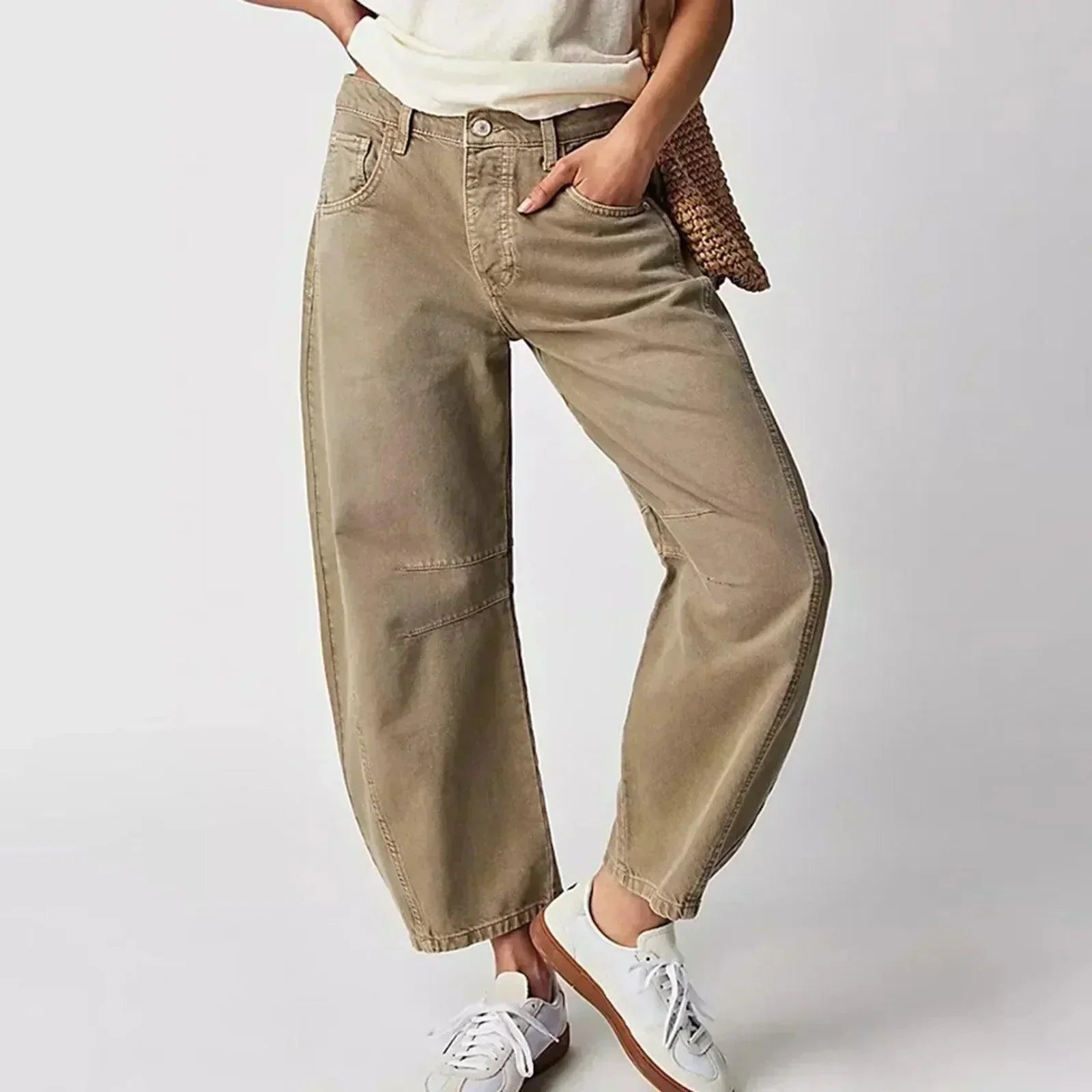 Jeans taille haute pour femmes à coupe large pour un look moderne et confortable