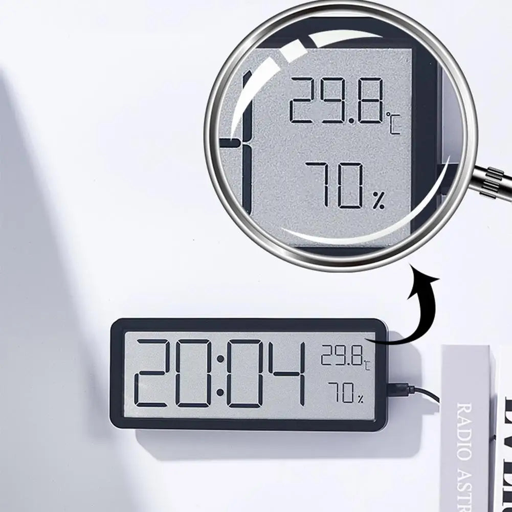Horloge numérique avec écran LED – Température et température – Design moderne – Blanc et noir | Sansotis