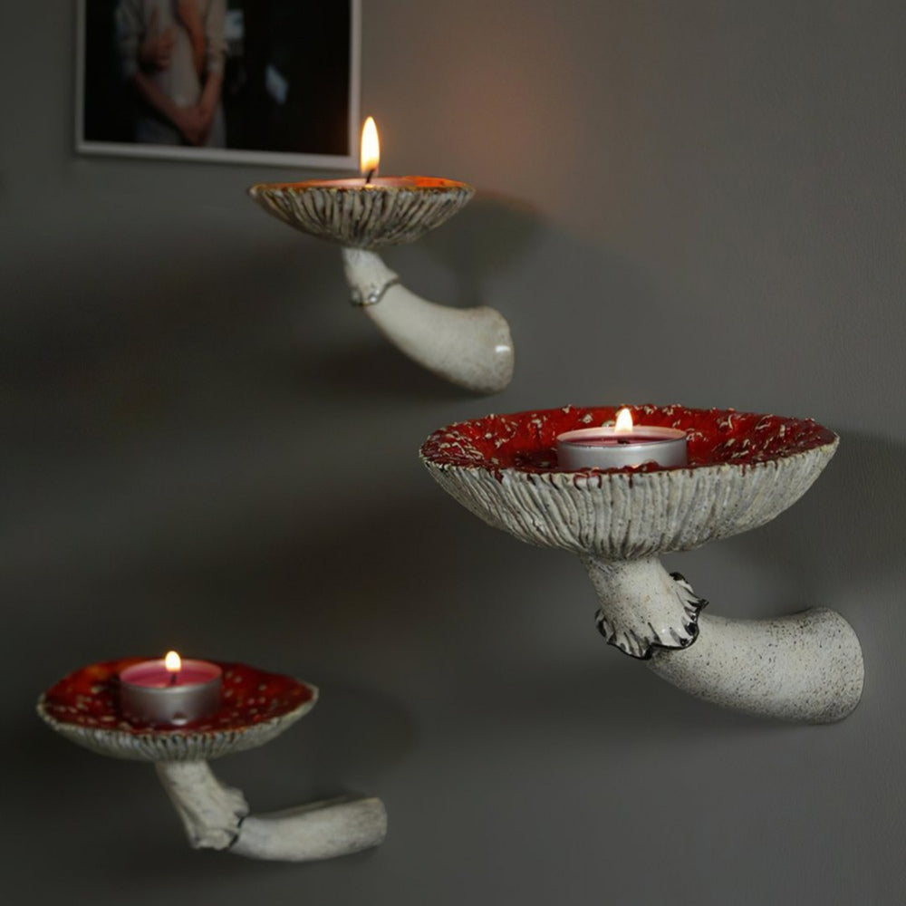 Étagère murale flottante en résine en forme de champignon