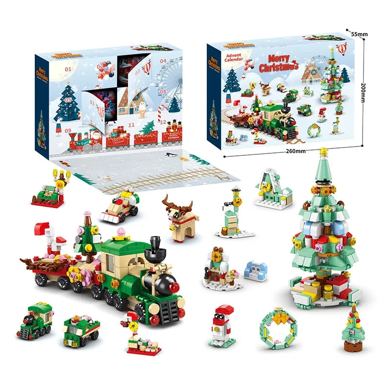 Blocs de construction de Noël Calendrier de l'Avent Kit de bricolage pour enfants