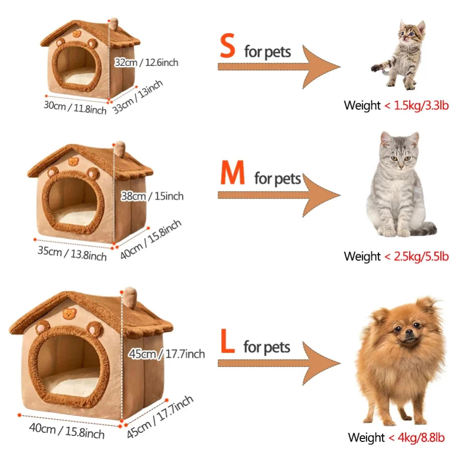 SnugCube Maison pour chat pliable – niche pour chien en peluche lavable