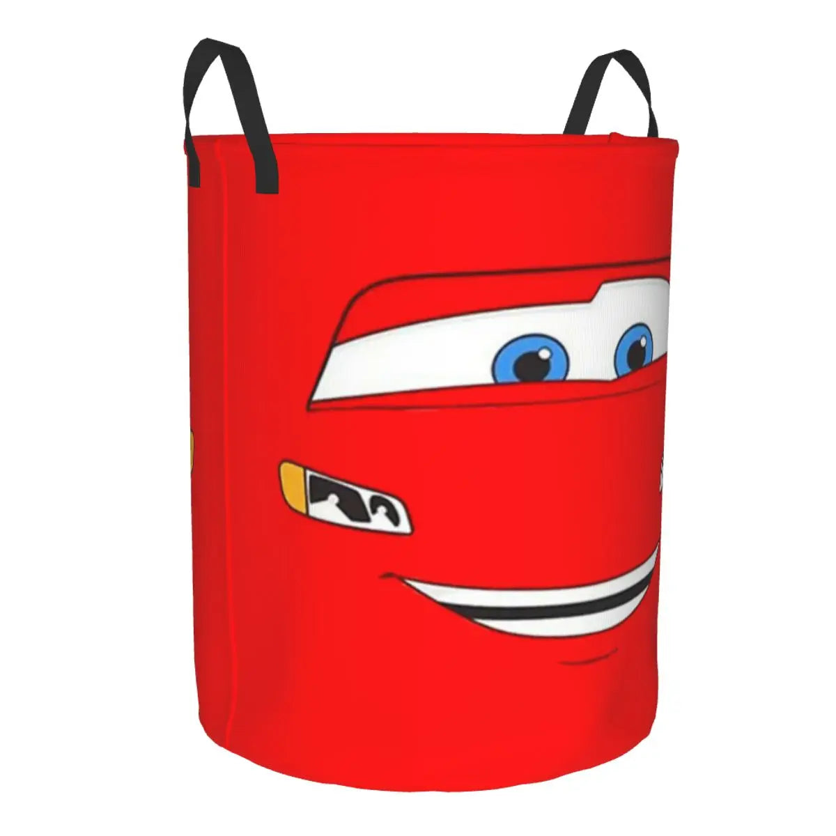 Panier à linge pliable Cars Lightning McQueen pour enfants, grande capacité en polyester avec poignées (S 34x42 cm, M 40x50 cm)
