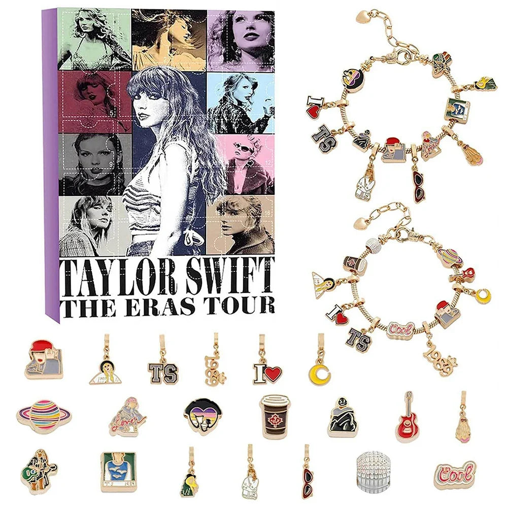 Calendrier de l'Avent pour bracelets inspirés de Taylor Swift, cadeau 24 jours 2025 – Surprise de vacances parfaite!