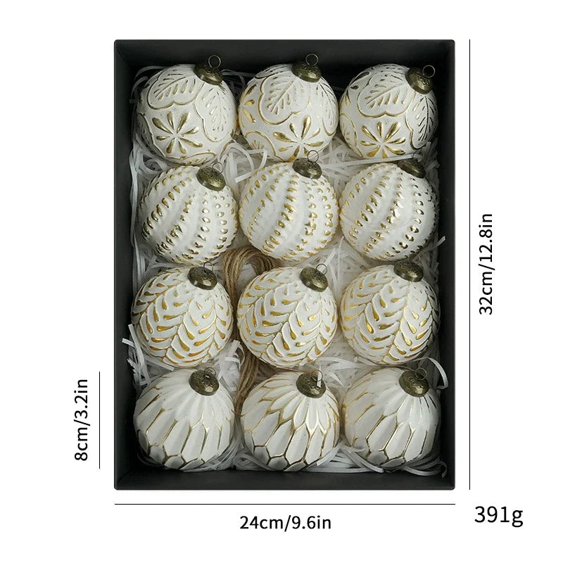 Ensemble d'ornements de boules de Noël décoratifs antiques