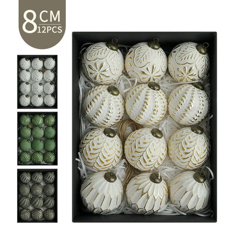Ensemble d'ornements de boules de Noël décoratifs antiques