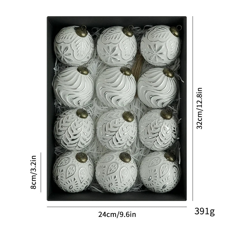 Ensemble d'ornements de boules de Noël décoratifs antiques